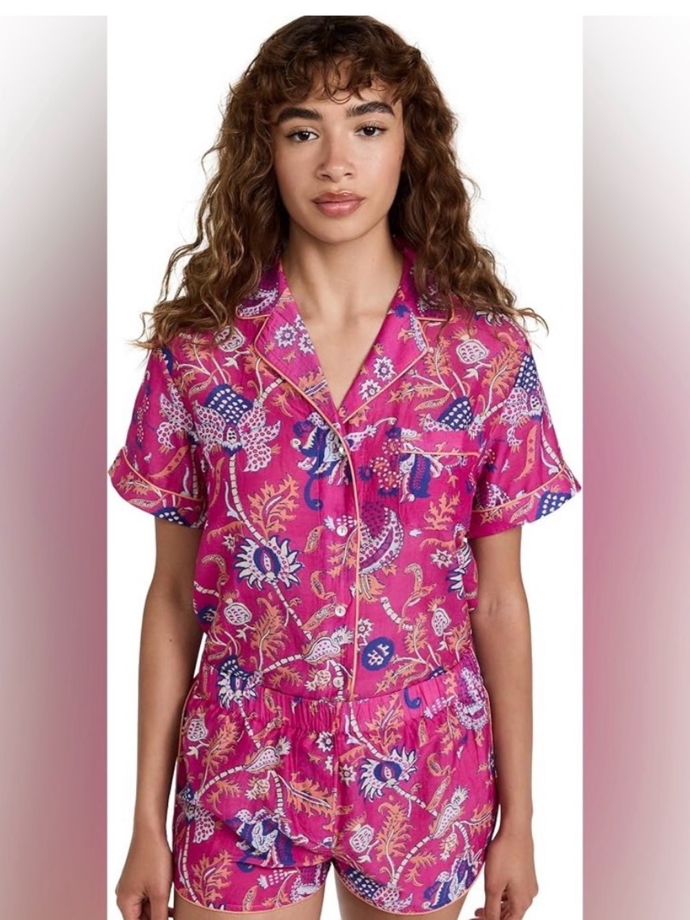 🛼 Roller Rabbit 🐇 Pink Floral/Paisly Short Pajama Set, cotton and silk luxury
